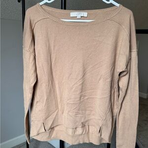 LOFT Women's Beige Crew Neck Sweater